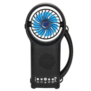 Torcia di emergenza portatile da campeggio solare Nec Mini Desk Fan Led Light Charger altoparlante Wireless con ventola