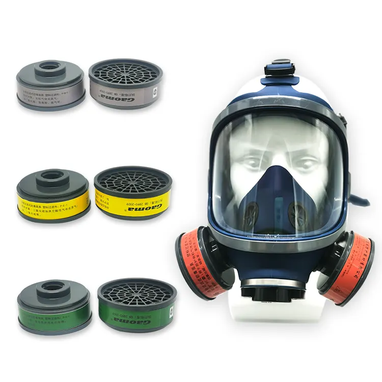 Top Quality Genuine Segurança Anti Chemical Vapor Tear Nature Silicone Máscara Full Face Filtração Respiração Máscara Respirador