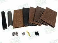 Plancher de terrasse en WPC creux moderne, imperméable et antidérapant, revêtement de sol technique, surface à grain de bois gaufré 3D, épaisseur 25 mm, pour jardin