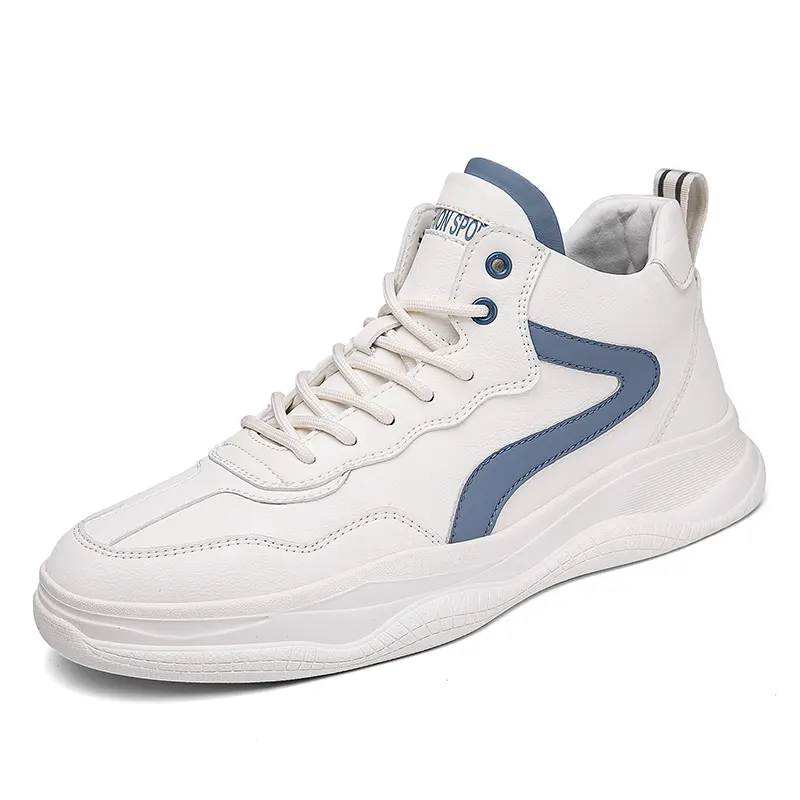 Deri erkek spor ayakkabı hafif nefes ayakkabı erkekler rahat yürüyüş beyaz Sneakers erkek dantel-up tenis günlük ayakkabılar