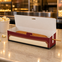 Boîte à hot-dogs pliable avec logo personnalisé, vente en gros, contenants alimentaires en papier kraft résistants à la graisse, jetables, fabricant OEM