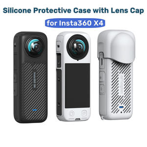 Kit d'accessoires pour caméra Insta360 X4 aMagisn : Étui en silicone, capuchon d'objectif, cordon de sécurité, protection grise - Product Image 3