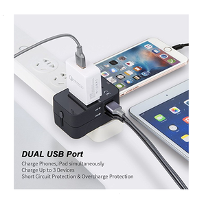RRTRAVEL <span class=keywords><strong>2023</strong></span> Offre Spéciale EU <span class=keywords><strong>USA</strong></span> UK AUS Plugs All in One avec 2 USB Universal Travel Adapter - Product Image 6