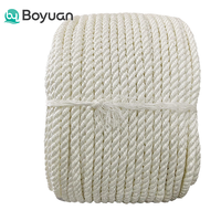 Cordage d'amarrage en nylon à 3 brins de 20 mm pour yacht, quai, blanc, noir, résistant, pour marina et bateau