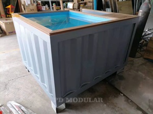 <span class=keywords><strong>Piscine</strong></span> en conteneur maritime à montage rapide pour camping avec terrasse en bois, préfabriquée, résistante au vent, pour parc de vacances en bord de mer avec éclairage LED - Product Image 3