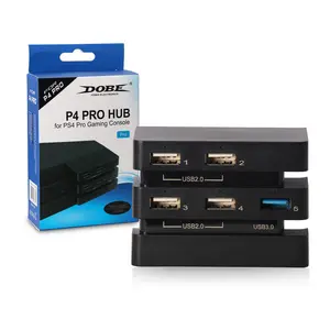 用于PS4 Pro配件的额外USB集线器5端口用于PS4 Pro游戏机的USB 3.0 2.0扩展集线器控制器充电器适配器