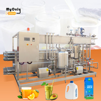 Machine de pasteurisation HTST pour produits laitiers UHT à petite échelle MY, ligne complète de stérilisation tube dans tube