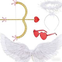 Accessoires de déguisement pour fête d'Halloween, Saint-Valentin, carnaval, bal, cosplay, arc de Cupidon et ailes, décoration de fête, cadeau