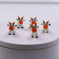 Figurine de vache en verre de Murano de couleur personnalisée, décoration d'intérieur en verre de Murano, figurines d'animaux en verre