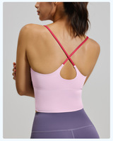 Débardeur de sport pour femme, haut de yoga très élastique, style court, bretelles croisées au dos, décontracté