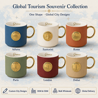 Tasses en céramique souvenirs de Grèce, Europe, cadeau touristique personnalisé, nouvelle tasse en porcelaine fine avec motif Acropole, boîte, fournisseur en gros OEM ODM