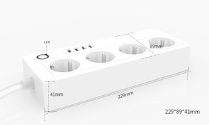 Tuya wifi thông minh Power Strip EU Anh Mỹ Power Bar nhiều ổ cắm mở rộng dây với 4 USB và 4 cá nhân kiểm soát AC Phích cắm - Product Image 3
