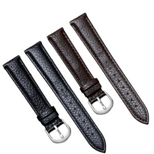 Bracelet de montre en cuir de vachette pleine fleur grain litchi OEM personnalisé, à libération rapide, en cuir véritable souple, 16mm 18mm 20mm 22mm 24mm - Product Image 1