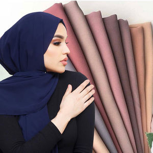 ファッショナブルな安いシマグプレーンピュアカラーシフォントゥドゥンヘッドスカーフイスラム教徒のショールスカーフ - Product Image 4