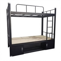 Lit superposé double en métal facile à assembler pour travailleurs, vente en gros d'usine, prix abordable, mobilier métallique tendance pour les internats scolaires