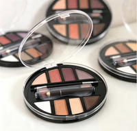Crayon à sourcils 3 en 1, palette de fards à paupières, ensemble de maquillage pour les yeux multi-tons avec pinceaux à double extrémité