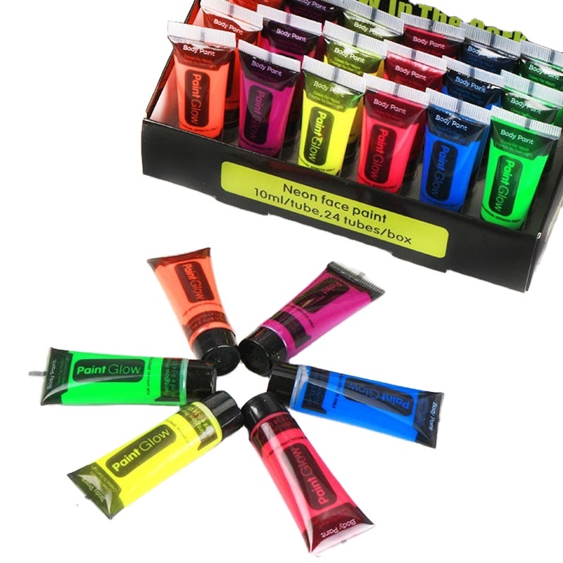 Non-Toxic vivid colors NEON Color UV Reactive Glow Body Painting