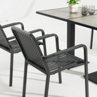 Chaise de salle à manger en métal aluminium thermolaqué de luxe, motif découpé au laser, pour patio et jardin, chaise d'appoint et fauteuil