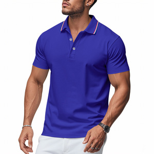 Camiseta Polo de <span class=keywords><strong>Manga</strong></span> <span class=keywords><strong>Corta</strong></span> a Rayas con Solapa para <span class=keywords><strong>Hombre</strong></span>, Camiseta Informal Transpirable - Product Image 5