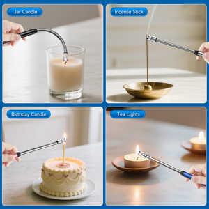 Fashion Windproof Rechargeable USB <b>Electric</b> Multi-Function Arc Lighter Single Plasma <b>BBQ</b> Kitchen Candle Aluminum Metal - Product Image 4