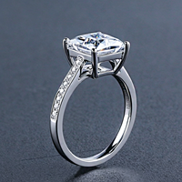 Anillo de Compromiso SGARIT de Lujo con Diamante Cultivado en Laboratorio, Corte Princesa, Oro de 18K, Certificado IGI, Color D, Claridad VVS, 1-2ct, para Mujer