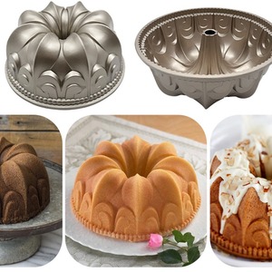 Moule à gâteau en aluminium doré antiadhésif de qualité supérieure, durable, à rainures, pour la pâtisserie à domicile et l'utilisation en cuisine - Product Image 2