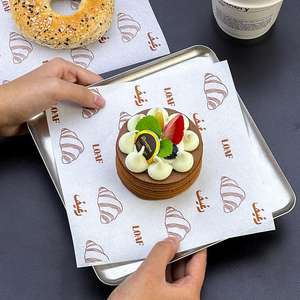 Catering Custom Burger Wrapping <b>Paper</b> Greaseproof Design Disposable Food Safe <b>Paper</b> <b>Pad</b> Logo Printing for Wrapping Food Bakery - Product Image 1