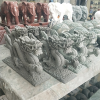 Vente chaude Chine Super Mini Sculpture de dragon chinois antique en pierre naturelle en marbre, statue de sculpture en pierre, longueur 47 cm