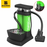BAIMEI Çelik Bisiklet Ayak Pompası Çift Silindirli Yüksek Basınçlı Hava Pompası Hassas Basınç Göstergesi 120PSI Schrader/Presta Subapları için