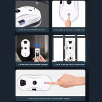 PORITOU Nettoyeur de vitres électrique domestique, robot lave-vitres anti-chute, moteur sans balais, nettoyage intelligent et écologique pour