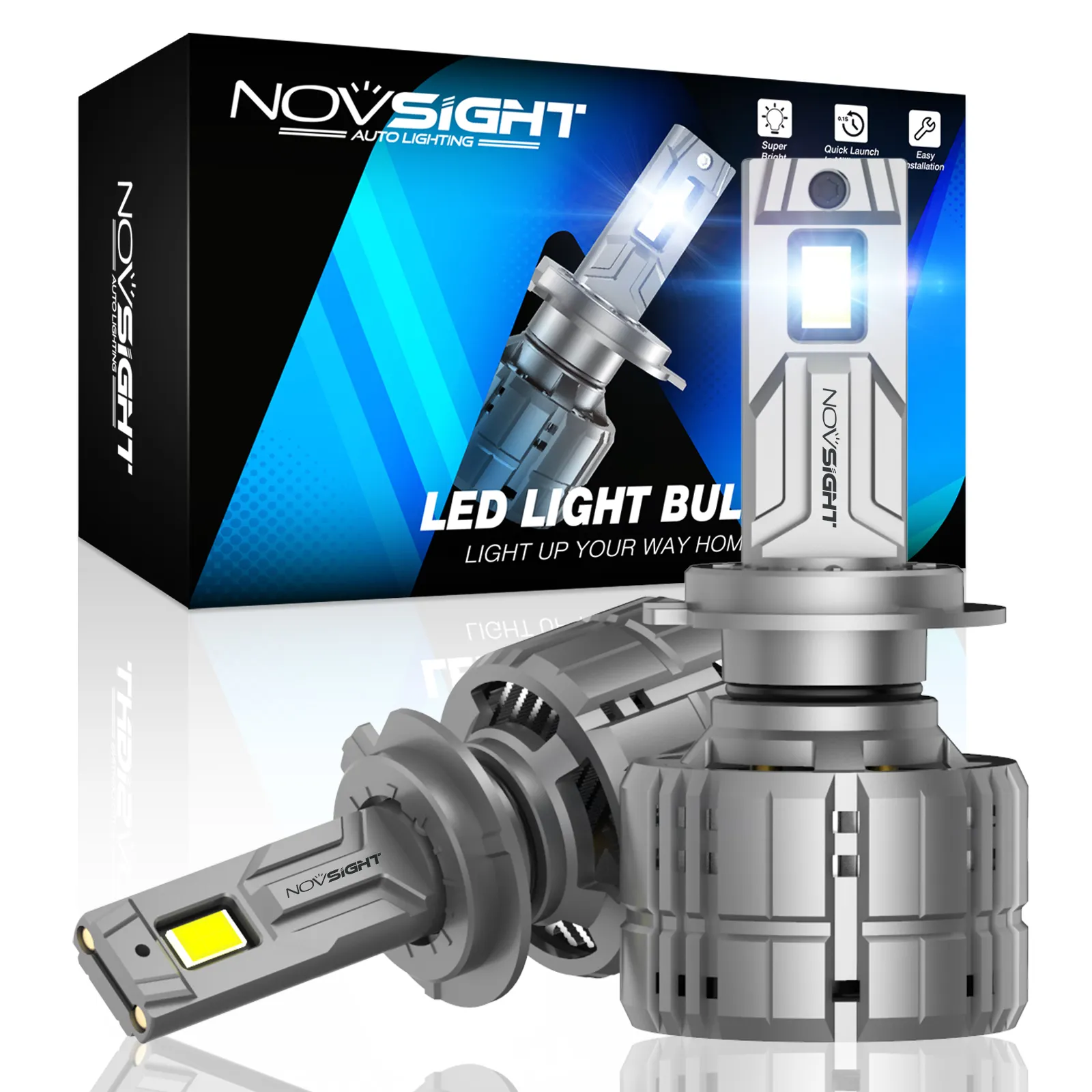 Novsight 40000LM 200WLEDヘッドライト電球H4H7 H11 9005 9006 LEDヘッドライトキット車カスタマイズ自動車用LEDヘッドライト