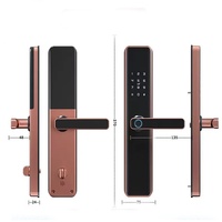 Serratura Digitale Intelligente con Impronta Digitale e Controllo Telefonico, Nero e Oro Rosa per Cancelli e Porte
