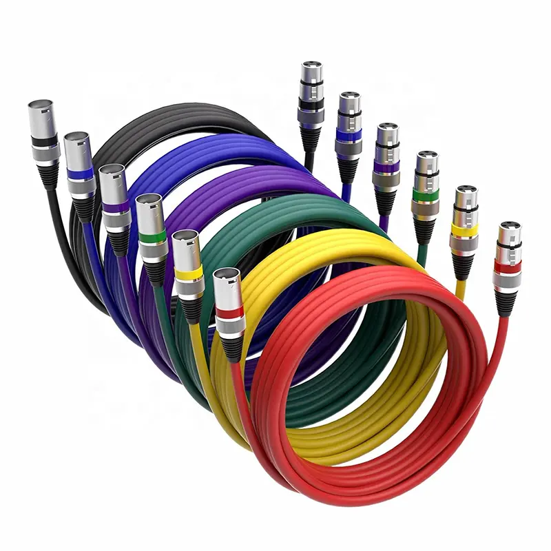 Professional Hifi XLR Cable OEM Colorful Snake Audio Microphone Mic 3 Pin Connector XLR Male To Female Extension Cable Cord
