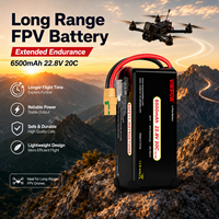 بطارية ليثيوم أيون مخصصة من المصنع بسعة 6500 مللي أمبير في الساعة، 6S 12S 14S FPV 60C، بطارية للطائرات بدون طيار والسيارات والقوارب والطائرات التي تعمل بالتحكم عن بعد
