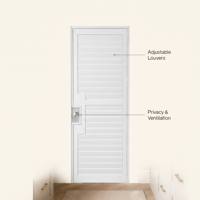 Persiana de Estilo Plantation con Puerta Francesa, Madera de Paulownia, Persianas Ajustables de 63 mm y 89 mm, Tamaño Personalizado Integrado, Uso Diario, de Fábrica