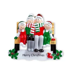 Perlengkapan Dekorasi Natal Grosir Kustom 2-4 Keluarga Ornamen Natal untuk Keluarga Hadiah