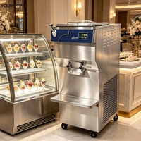 Máquina de helado frontal con sistema de dosificación de velocidad variable, congelador vertical de gran capacidad, máquina italiana de helado duro.