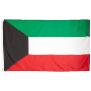 Bandera de Kuwait de bajo <span class=keywords><strong>precio</strong></span> 3x5 pies, 100D, con 2 ojales metálicos, resistente a la decoloración, colores vivos, bandera de 3x5 pies, venta al por mayor personalizada - Product Image 1