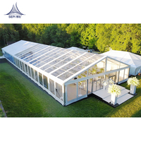 Tente transparente sur mesure en usine, structure en alliage d'aluminium, résistante au vent et au feu, chapiteau en PVC transparent pour mariage, fête, grand événement
