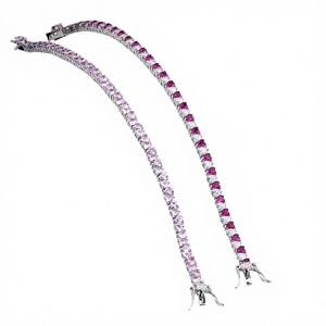 Bracelet Hip Hop en Argent Sterling Plaqué Or avec Moissanite en Forme de Cœur Rose, Certificat GRA, Haute Qualité, Vente en Gros de Bijoux Trueya - Product Image 4