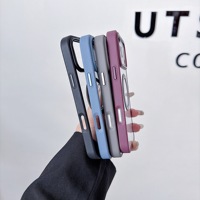 Étui de téléphone magnétique transparent de luxe, fin et résistant aux chocs, en TPU + acrylique, avec anneau magnétique en relief
