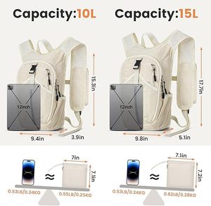 กระเป๋าเป้เดินป่าขนาดเล็ก 10 ลิตร - กระเป๋าเป้พับเก็บได้น้ำหนักเบาสำหรับการเดินทาง แคมป์ปิ้ง กิจกรรมกลางแจ้ง และการเดินทางประจำวัน, กระเป๋าเป้ขนาดกะทัดรัด - Product Image 5