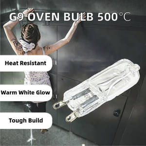 Lampe halogène à vis <span class=keywords><strong>G9</strong></span> résistante aux hautes températures 500 ℃   <span class=keywords><strong>Ampoule</strong></span> en verre <span class=keywords><strong>pour</strong></span> <span class=keywords><strong>four</strong></span> à pizza - Product Image 2