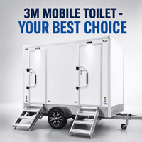 Remorque de toilettes portable unisexe à plusieurs compartiments, écologique, grande capacité pour les lieux publics et les événements