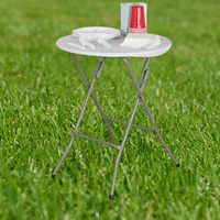Vente directe d'usine 81cm Table de cocktail pliante ronde en plastique HDPE durable pour bar de fête intérieur et extérieur