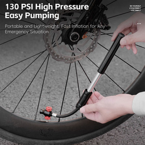 Bomba de Bicicleta PRO STAR JG-P-A-002C 2 em 1 Portátil Mini de Alta Pressão 130PSI Inflador de Pneus de Bicicleta em Alumínio com Válvulas <span class=keywords><strong>Presta</strong></span>/Schrader - Product Image 2