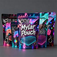 Sachet Doypack Personnalisé en Mylar Holographique 3.5G, Motif Robot Musical Pixel, Refermable, Anti-odeur, Qualité Alimentaire