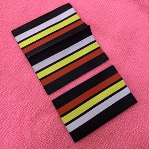 Loop Fold <span class=keywords><strong>Black</strong></span> Damask Woven <span class=keywords><strong>Label</strong></span>, etiqueta de ropa con nombre de empresa con MOQ bajo - Product Image 5