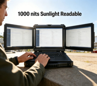 Nouvel ordinateur portable robuste et portable de 15,6 pouces, Intel Core I7, Win10/11/Linux, SSD, alliage d'aluminium, OEM/ODM, conditions extrêmes, lumière du soleil