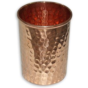 PARIJAT Handicrafts 7-Piece Set Hammered Copper Jug Pitcher 6 Glass Tumblers for Water Serving for Restaurant <b>Drink</b> <b>Dispensers</b> - Product Image 3